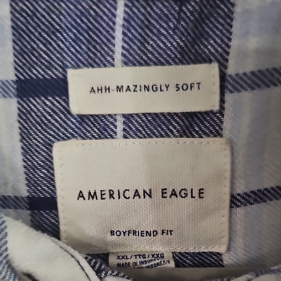 American Eagle Navy and White Checkered Shirt - Picture 3 of 6